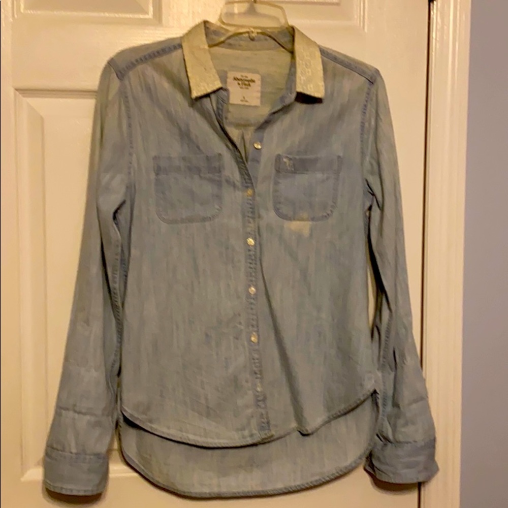 Stonewashed button down